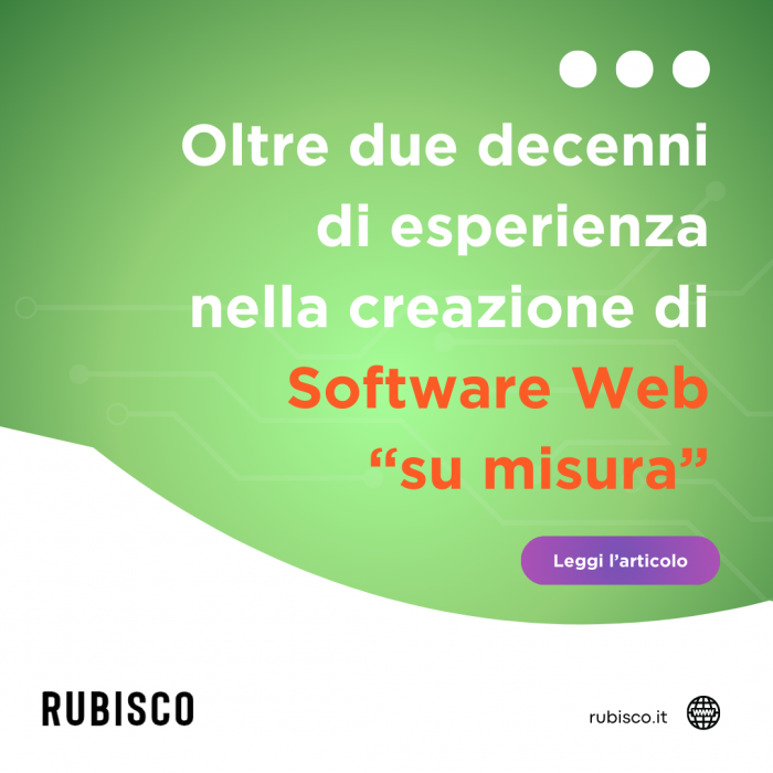 Oltre due decenni di esperienza nella creazione di Software Web "su misura”